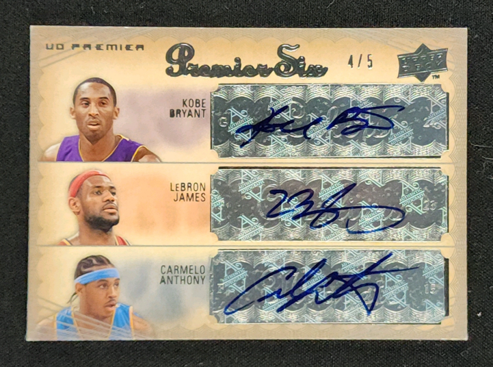 2007 Upper Deck Premier Kobe Bryant LeBron James Bosh Garnett AUTO /5 MBA AUTH