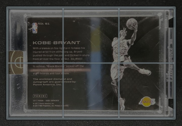 2017 Panini Kobe Eminence Autographs Diamond Kobe Bryant AUTO /10 #51 MBA AUTH