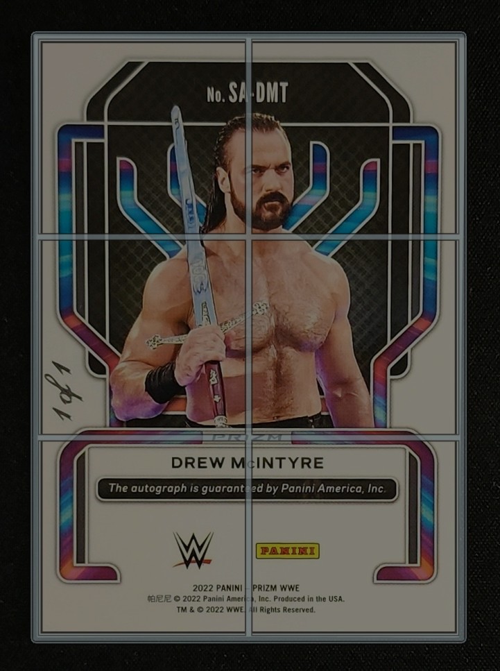 2022 Panini Prizm WWE Superstar White Sparkle Drew McIntyre AUTO 1/1 MBA AUTH