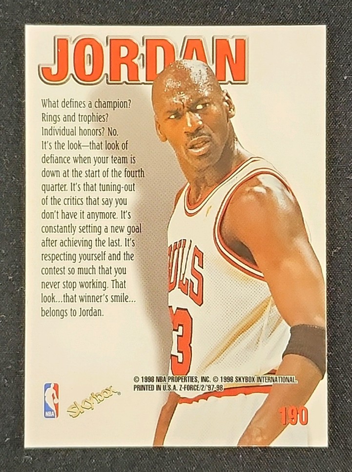1997 Skybox Z-Force Michael Jordan #190 MBA AUTH