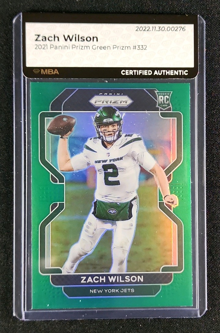 2021 Panini Prizm Green Zach Wilson ROOKIE #332 MBA AUTH