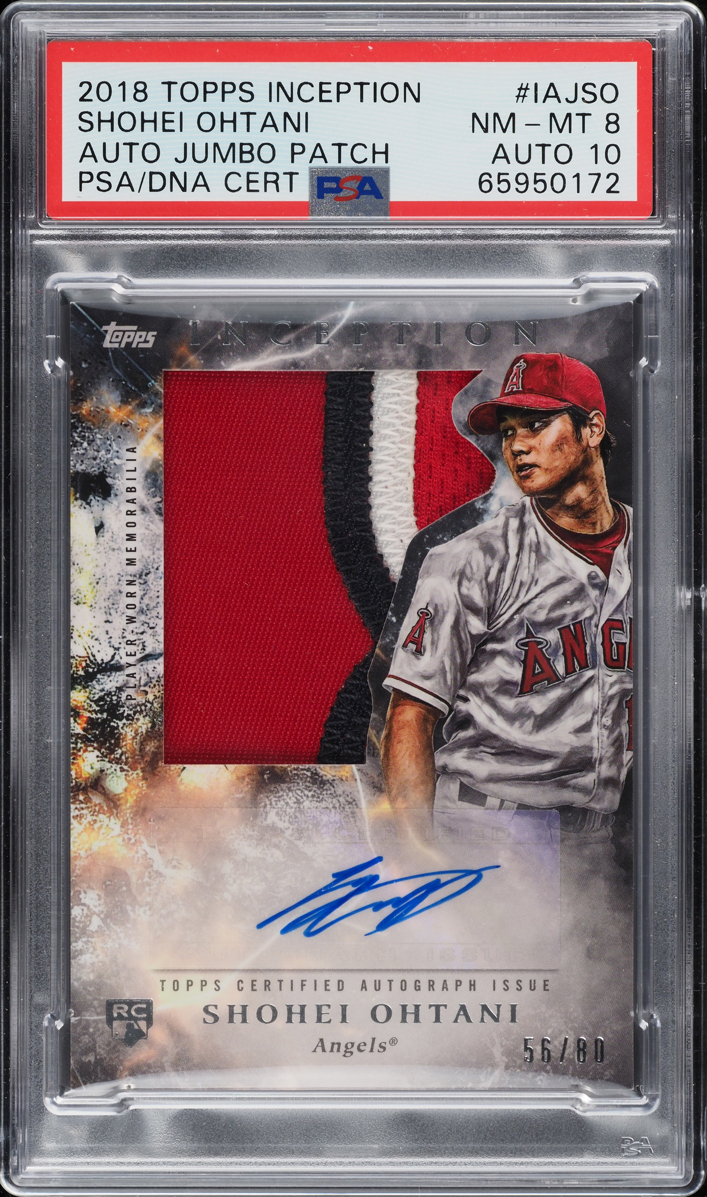その他 2018 FINEST SHOHEI OHTANI RC GEM MT 10 2018 Topps Inception Jumbo Shohei Ohtani ROOKIE PATCH AUTO DNA 10