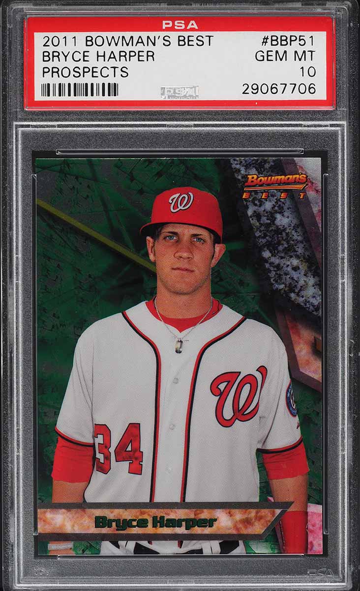 2011 Bowman's Best Prospects Bryce Harper ROOKIE #BBP51 PSA 10 GEM