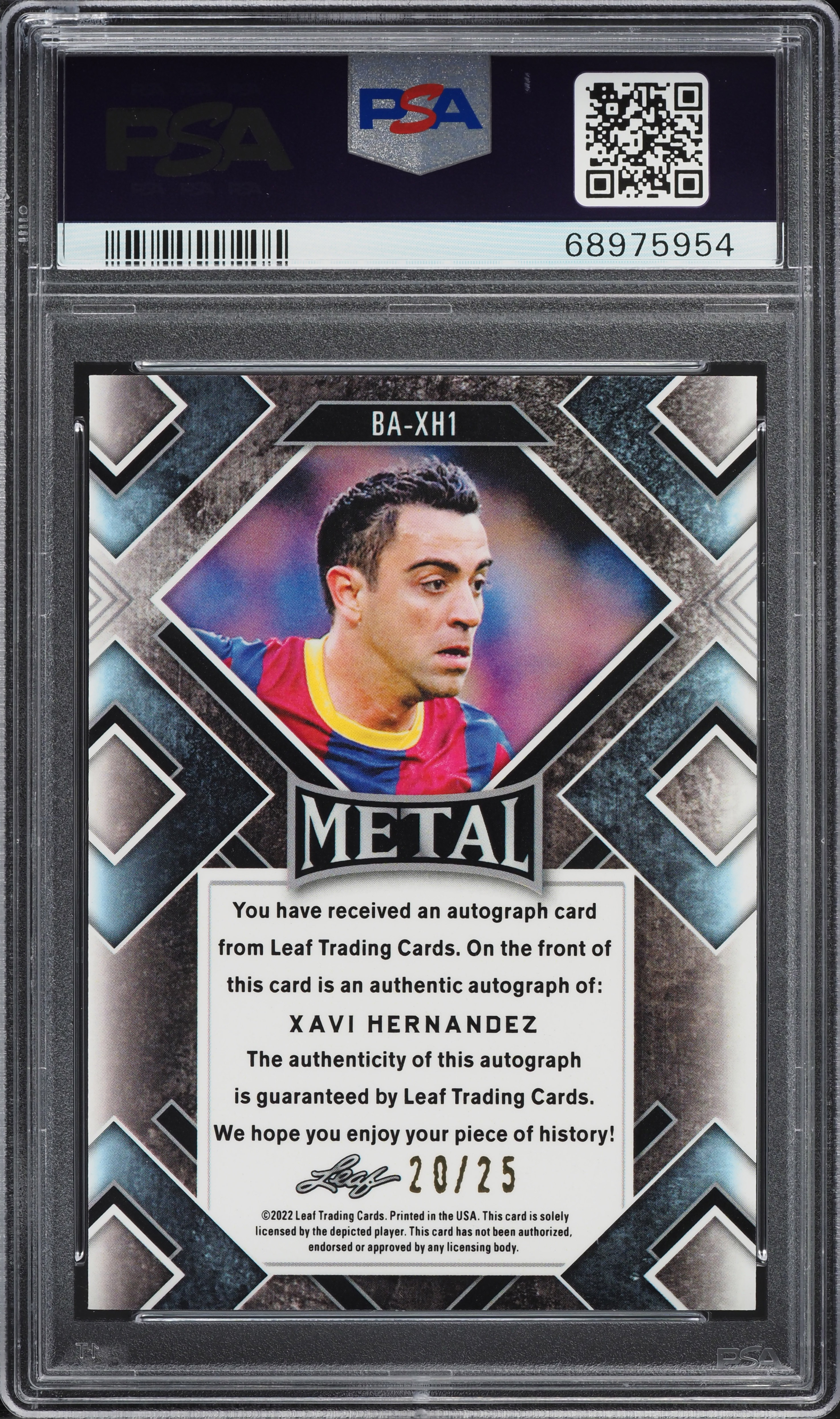 2022 Leaf Metal Xavi Hernandez AUTO /25 #BA-XH1 PSA 10 GEM MINT on