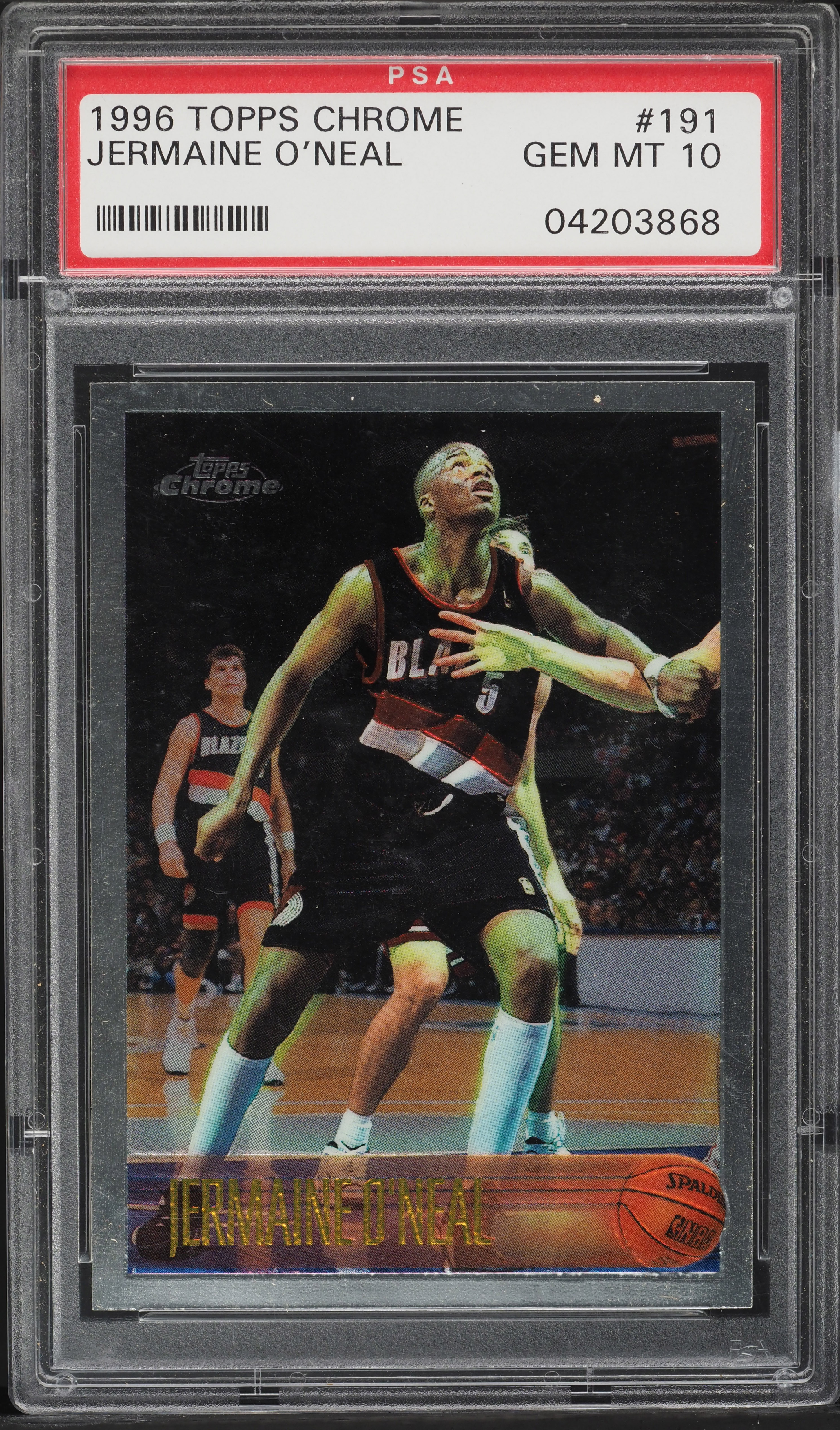 1996 Topps Chrome Jermaine O'Neal ROOKIE #191 PSA 10 GEM MINT on