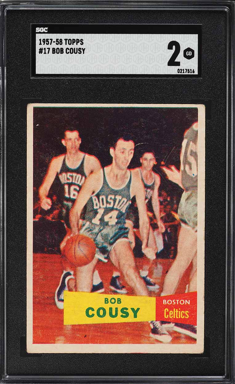 1957 Topps Basketball Bob Cousy ROOKIE #17 SGC 2 GD