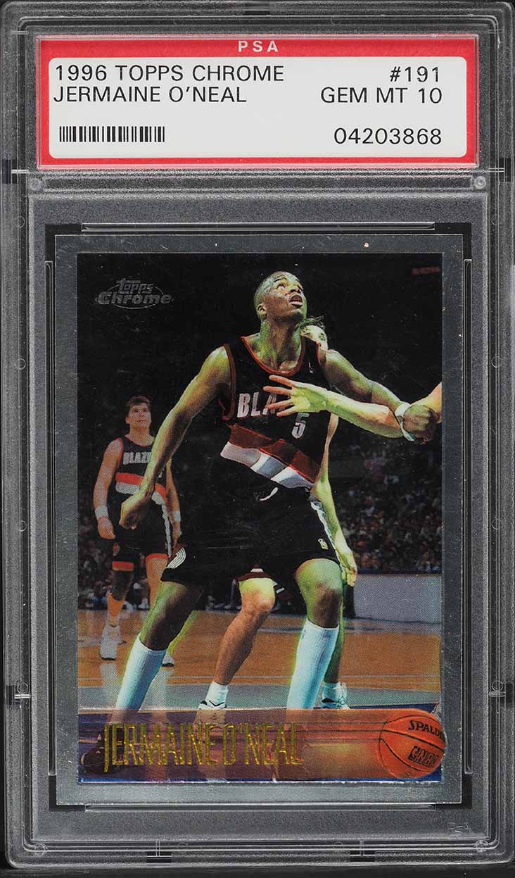 1996 Topps Chrome Jermaine O'Neal ROOKIE #191 PSA 10 GEM MINT