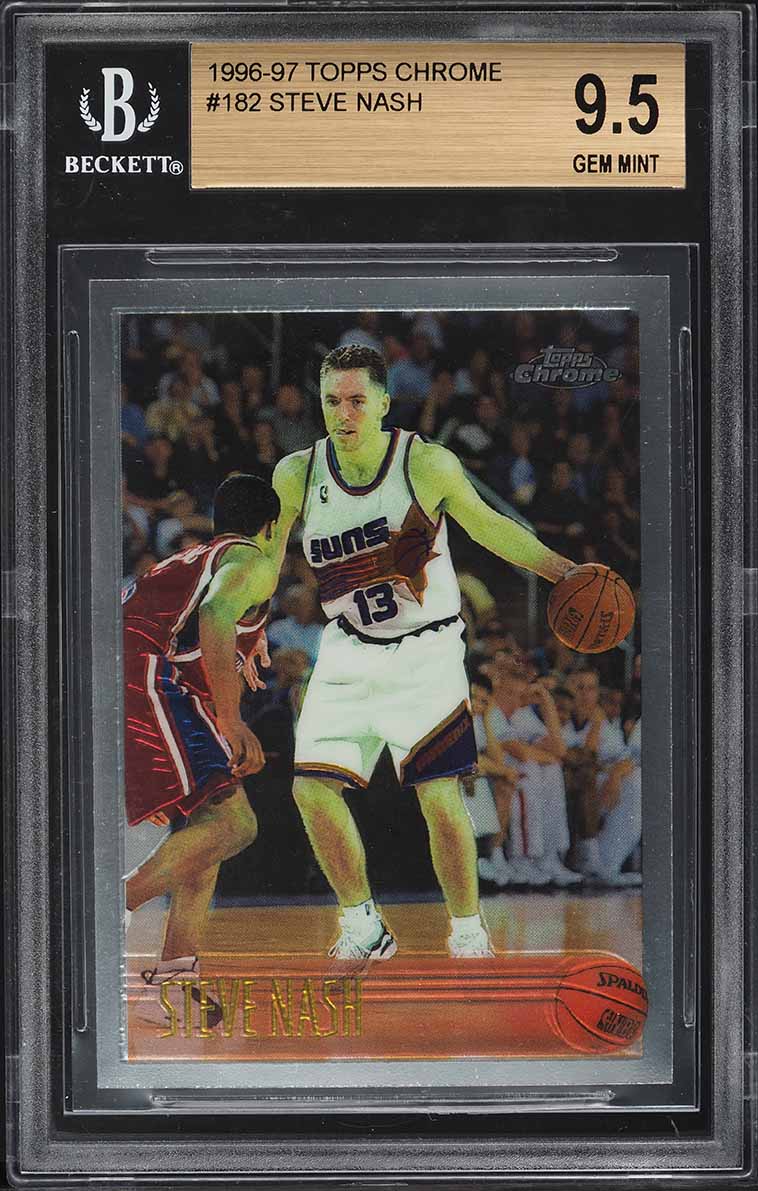 1996 Topps Chrome Steve Nash ROOKIE #182 BGS 9.5 GEM MINT