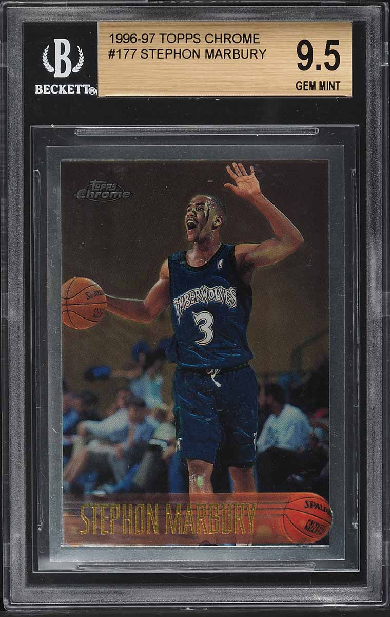 1996 Topps Chrome Stephon Marbury ROOKIE #177 BGS 9.5 GEM MINT