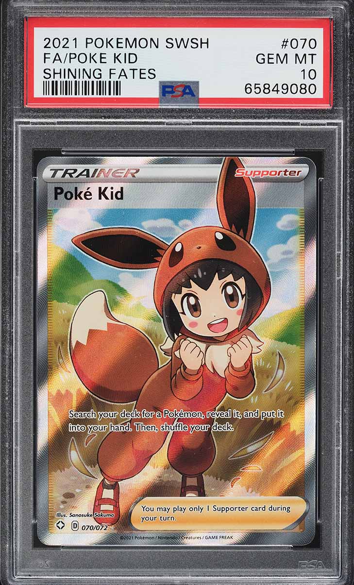 2021 Pokemon Sword & Shield Shining Fates Full Art Poke Kid #70 PSA 10 GEM MINT
