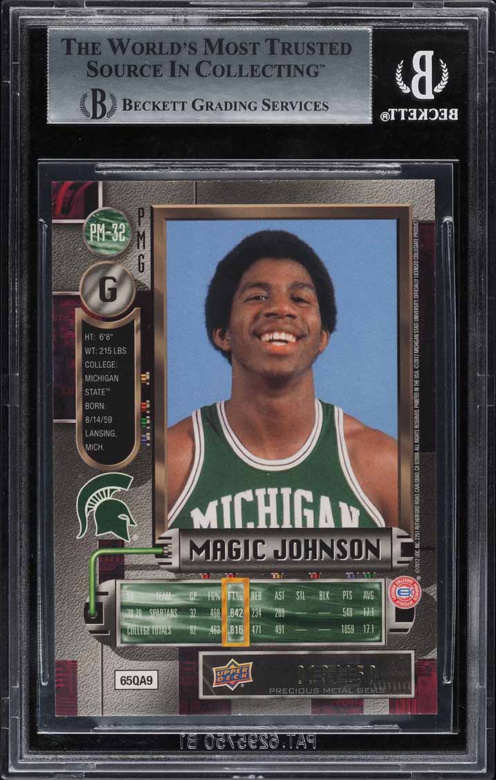 2011 Fleer Retro Precious Metal Gems PMG Red Magic Johnson /150 #PM-32 BGS 9