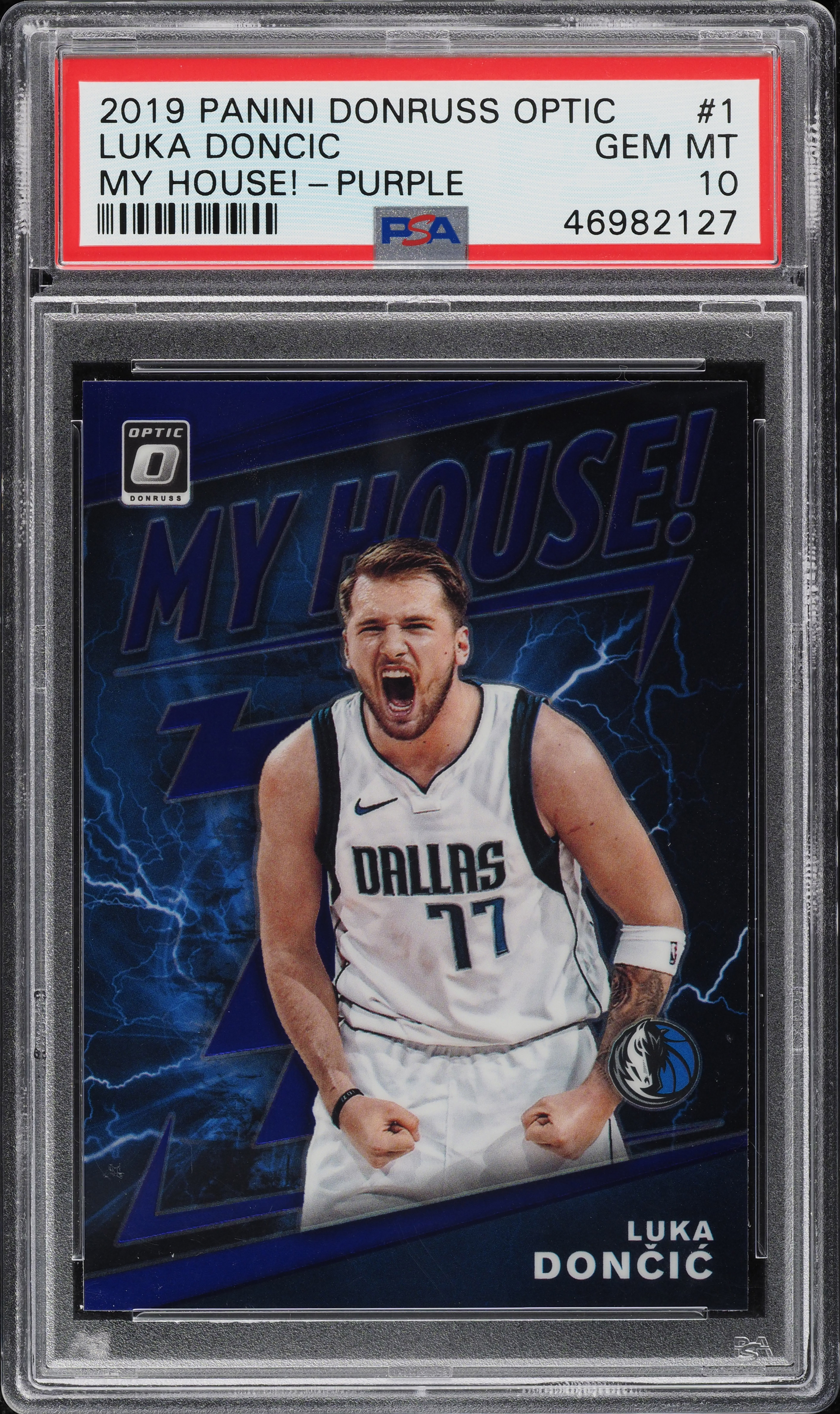 2019 Donruss Optic My House! Purple Luka Doncic #1 PSA 10 GEM MINT
