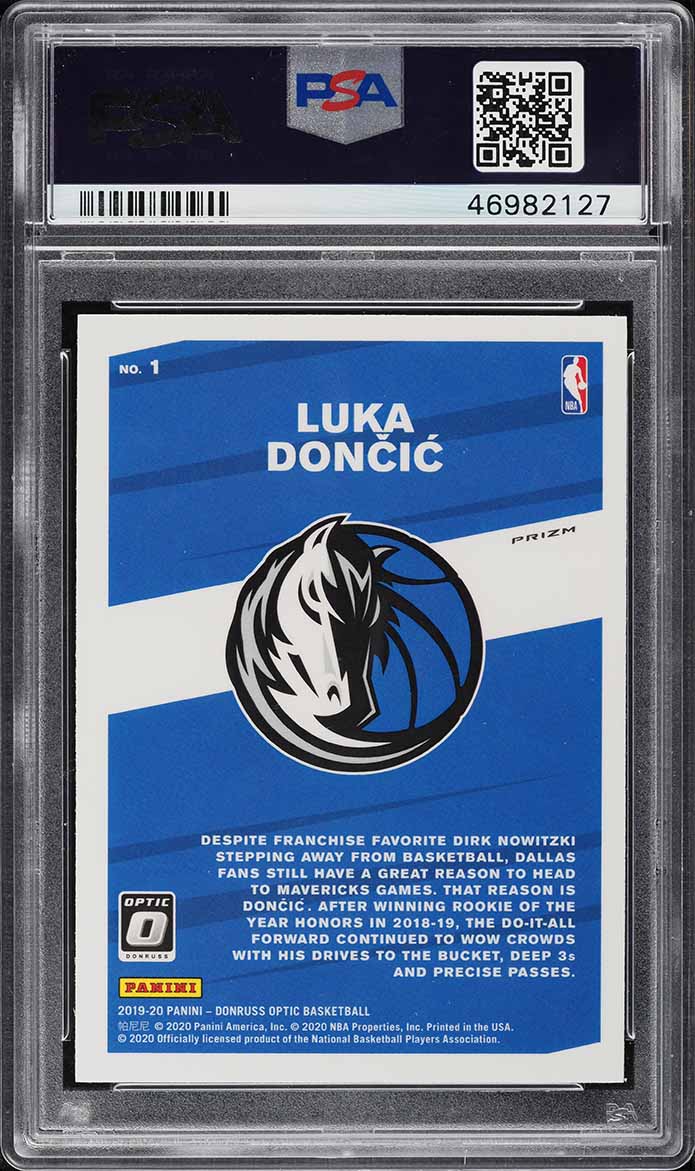 2019 Donruss Optic My House! Purple Luka Doncic #1 PSA 10 GEM MINT