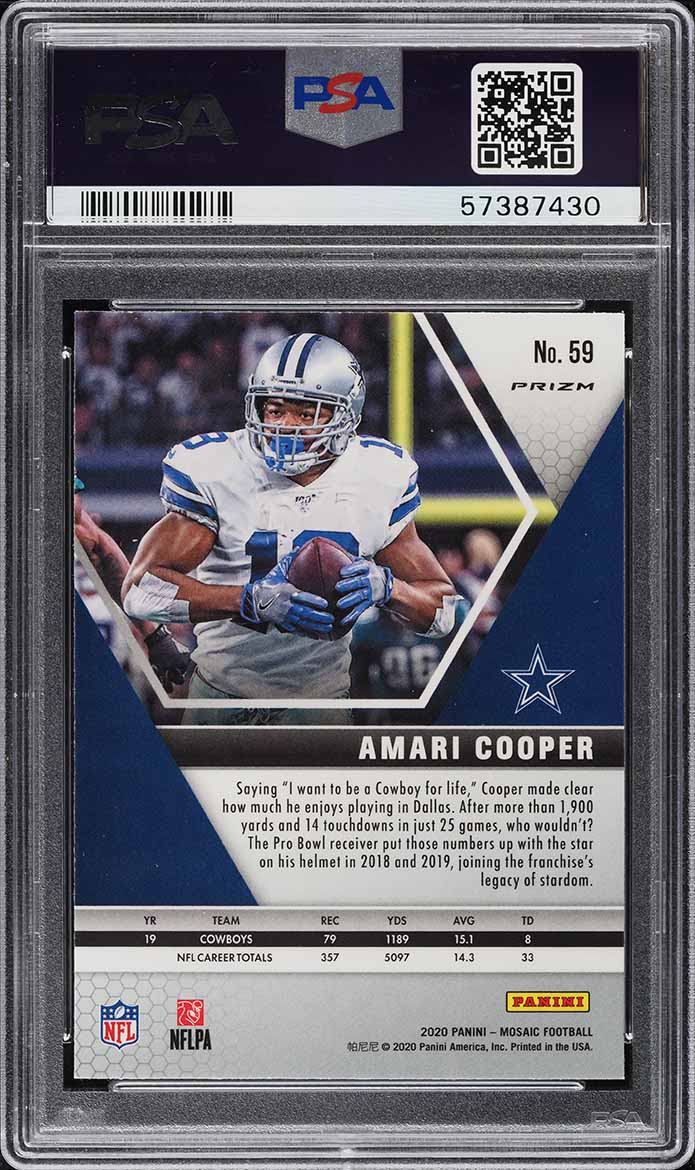 2020 Panini Mosaic Pink Camo Amari Cooper #59 PSA 10 GEM MINT
