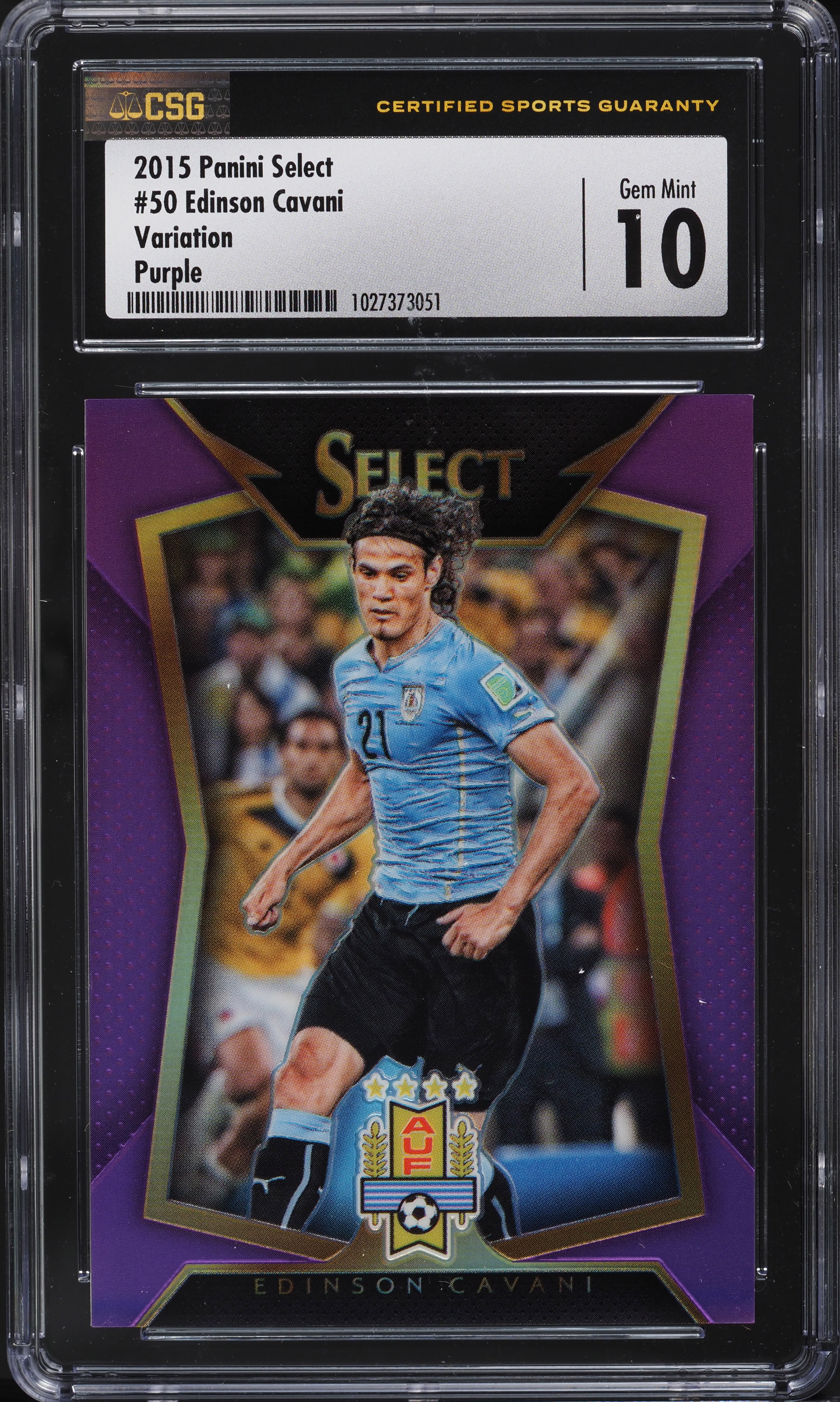 2015 Select Purple Prizm Edinson Cavani /99 #50 CSG 10 GEM MINT on