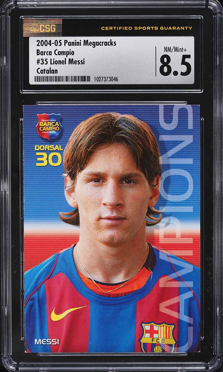 2004 Panini Megacracks Barca Campio Lionel Messi ROOKIE #35 CSG 8.5 NM-MT+