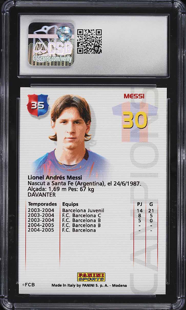 2004 Panini Megacracks Barca Campio Lionel Messi ROOKIE #35 CSG 8.5 NM-MT+