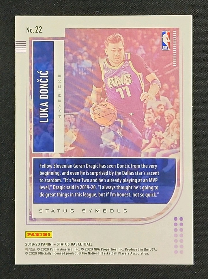 2019 Panini Status Status Symbols Luka Doncic #22 MBA AUTH