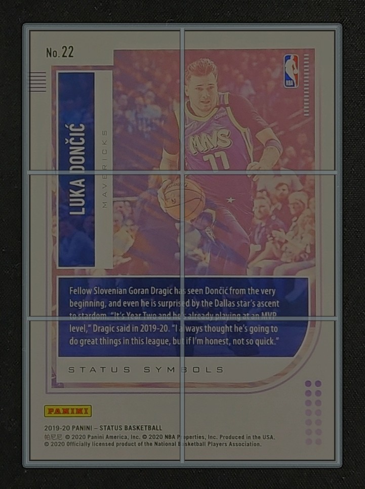2019 Panini Status Status Symbols Luka Doncic #22 MBA AUTH