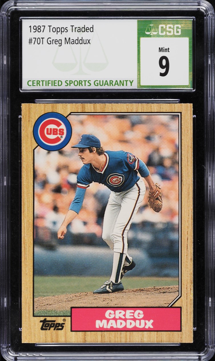1987 Topps Traded Greg Maddux ROOKIE #70T CSG 9 MINT