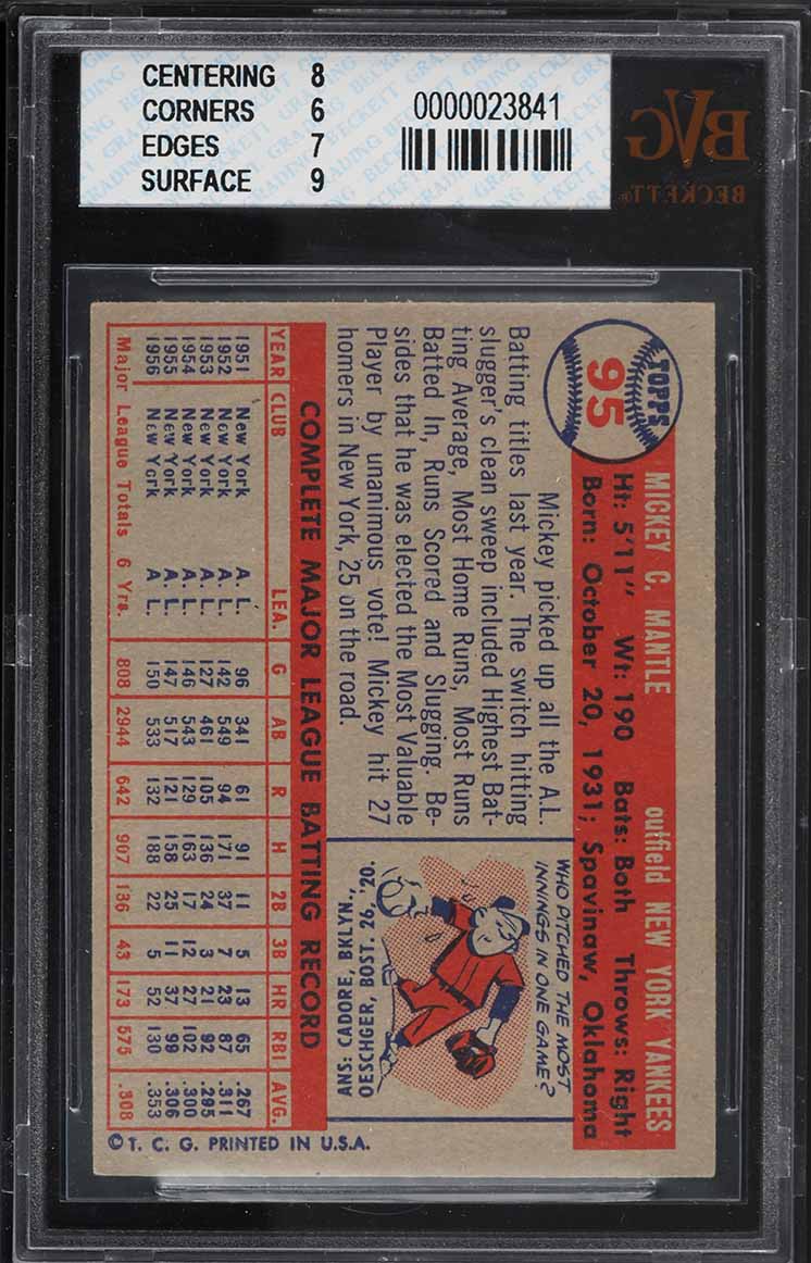 1957 Topps Mickey Mantle #95 BVG 6.5 EXMT+