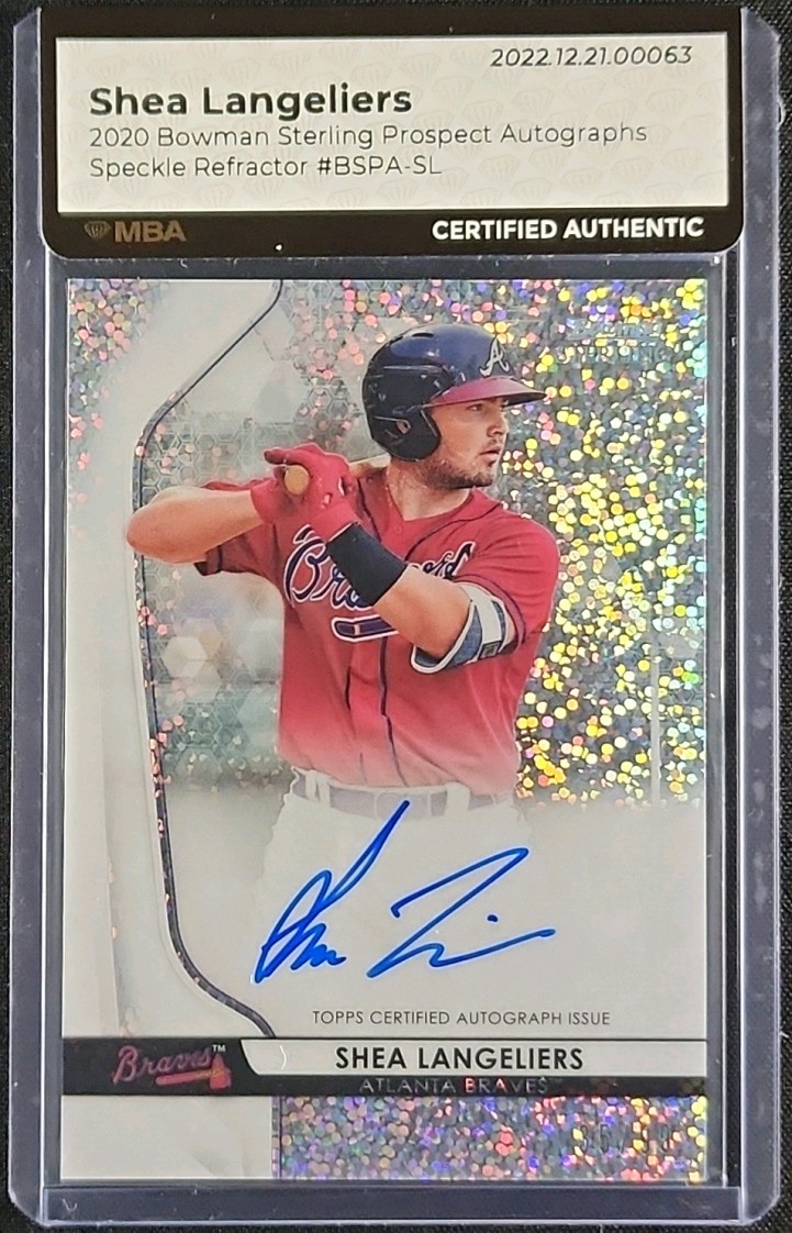 2020 Bowman Sterling Speckle Refractor Shea Langeliers ROOKIE AUTO MBA AUTH