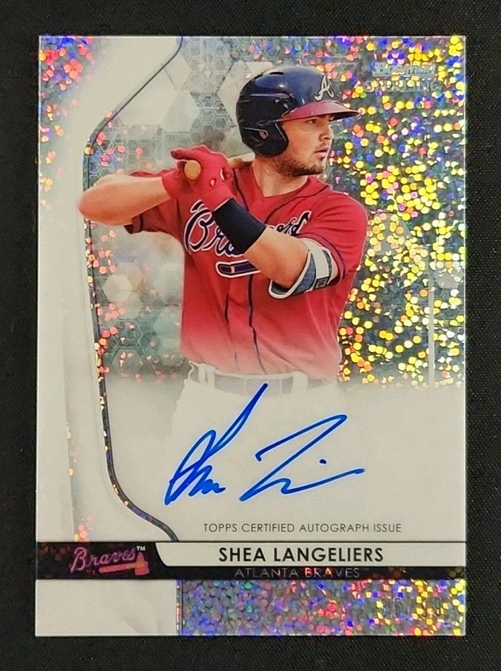 2020 Bowman Sterling Speckle Refractor Shea Langeliers ROOKIE AUTO MBA AUTH