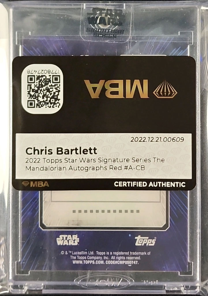 2022 Topps Star Wars Signature Series Red Chris Bartlett AUTO 1/1 #A-CB MBA AUTH