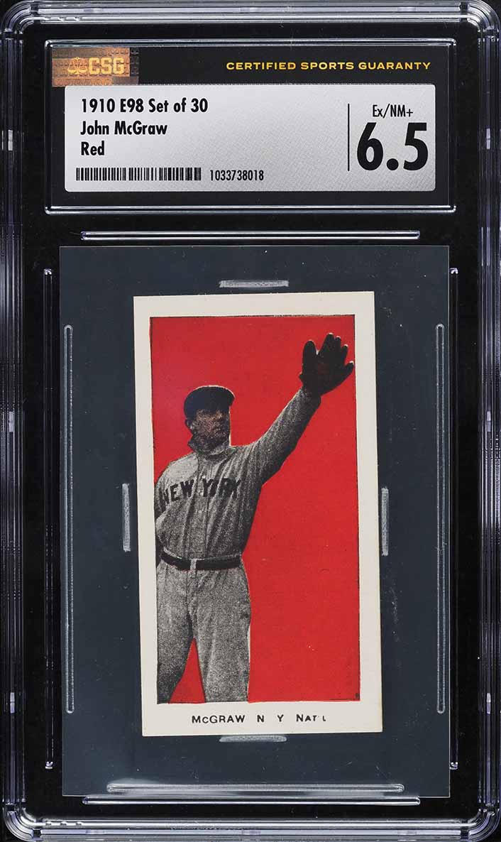 1910 E98 Set Of 30 Red John McGraw CSG 6.5 EXMT+