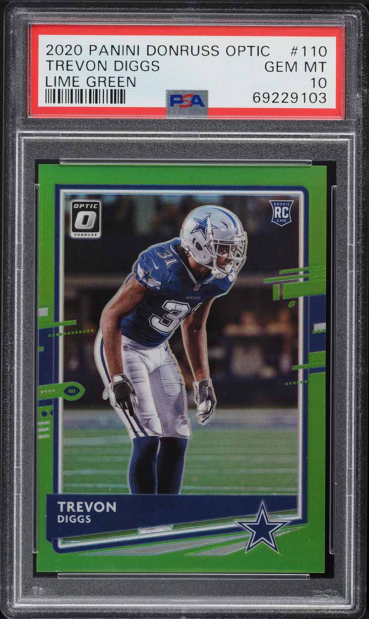 2020 Donruss Optic Lime Green Trevon Diggs ROOKIE /35 #110 PSA 10 GEM MINT