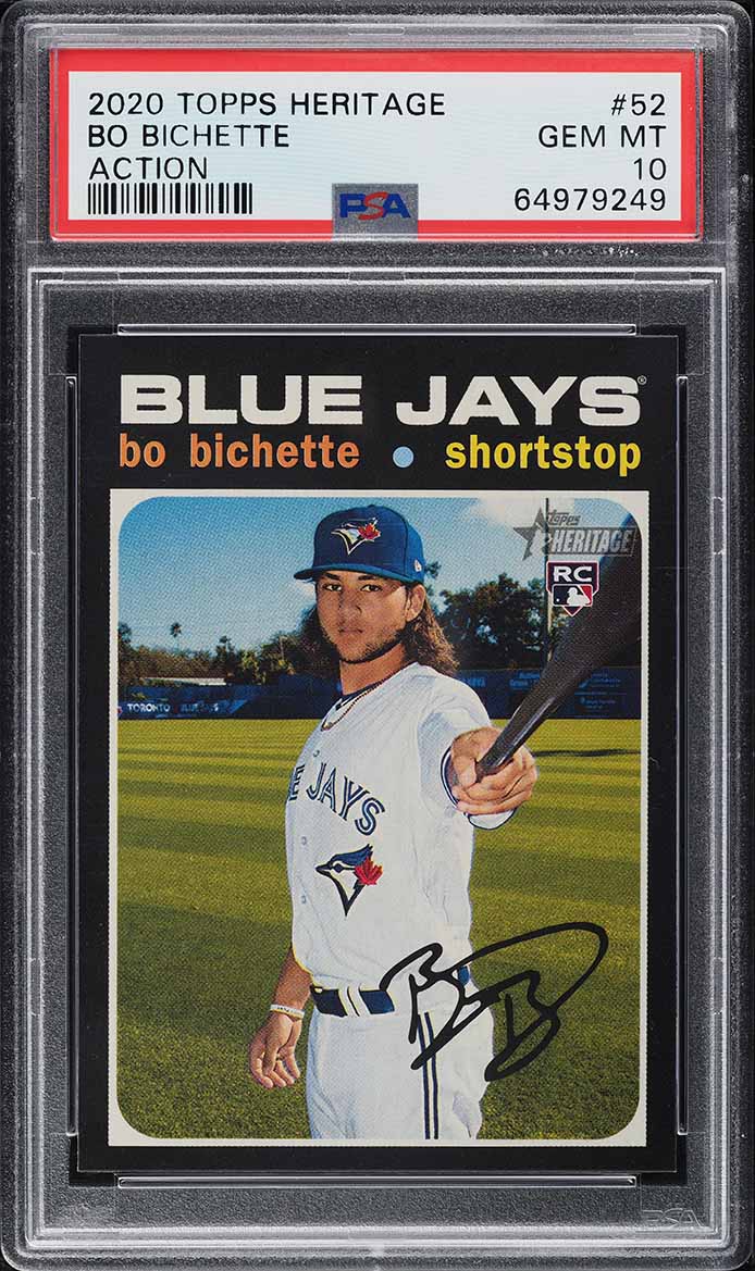 2020 Topps Heritage Action Bo Bichette ROOKIE #52 PSA 10 GEM MINT