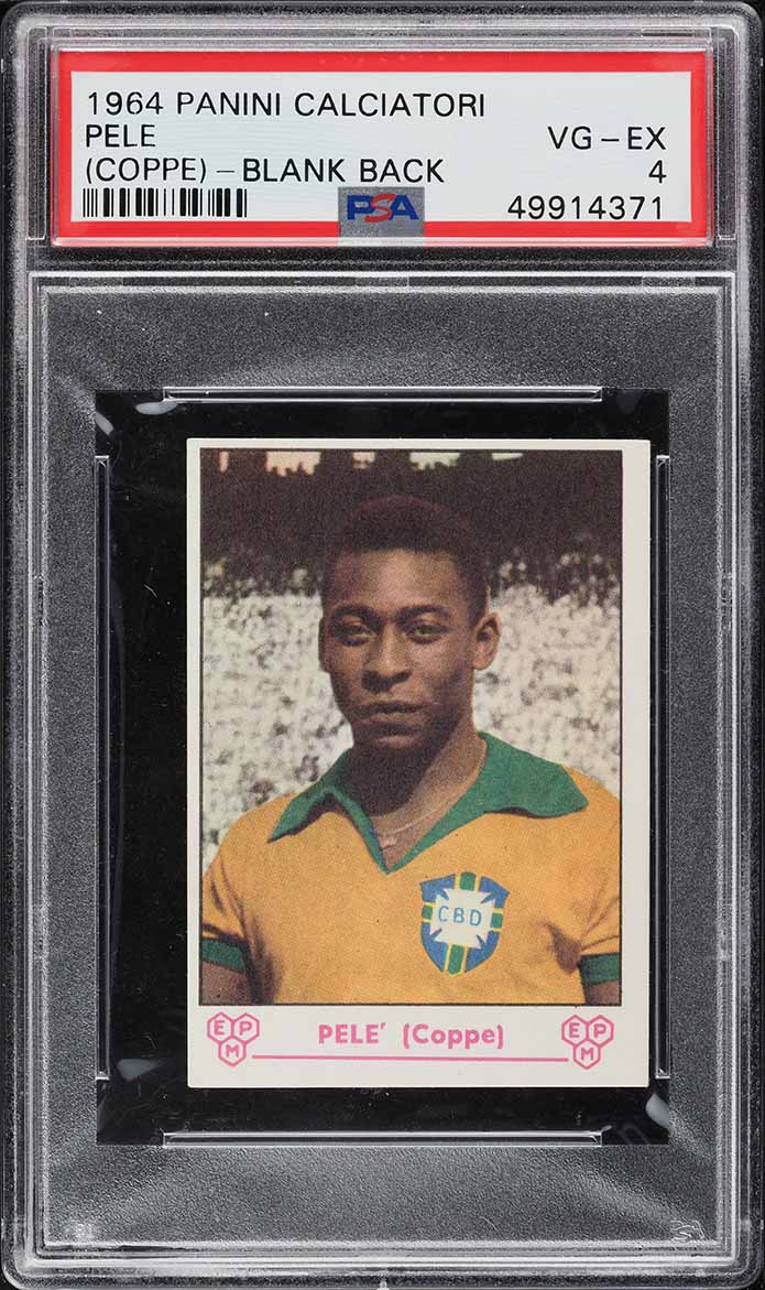 1964 Panini Calciatori Soccer Coppe Pele BLANK BACK PSA 4 VGEX