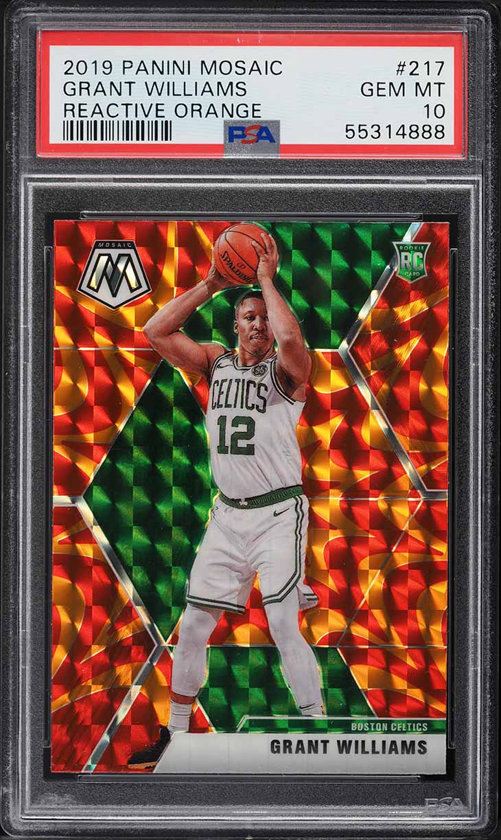 2019 Panini Mosaic Reactive Orange Grant Williams ROOKIE #217 PSA 10 GEM MINT