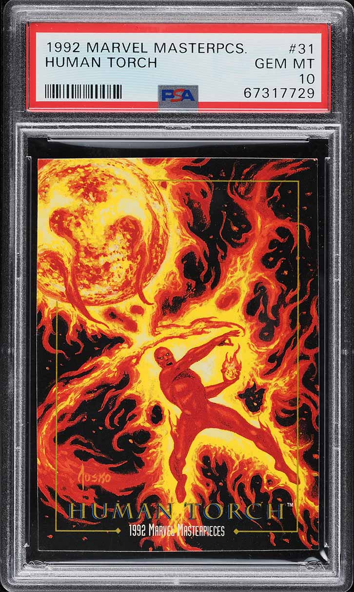 2025 Topps Chrome Marvel Yellow Lava Human Torch #40 PSA 10 GEM