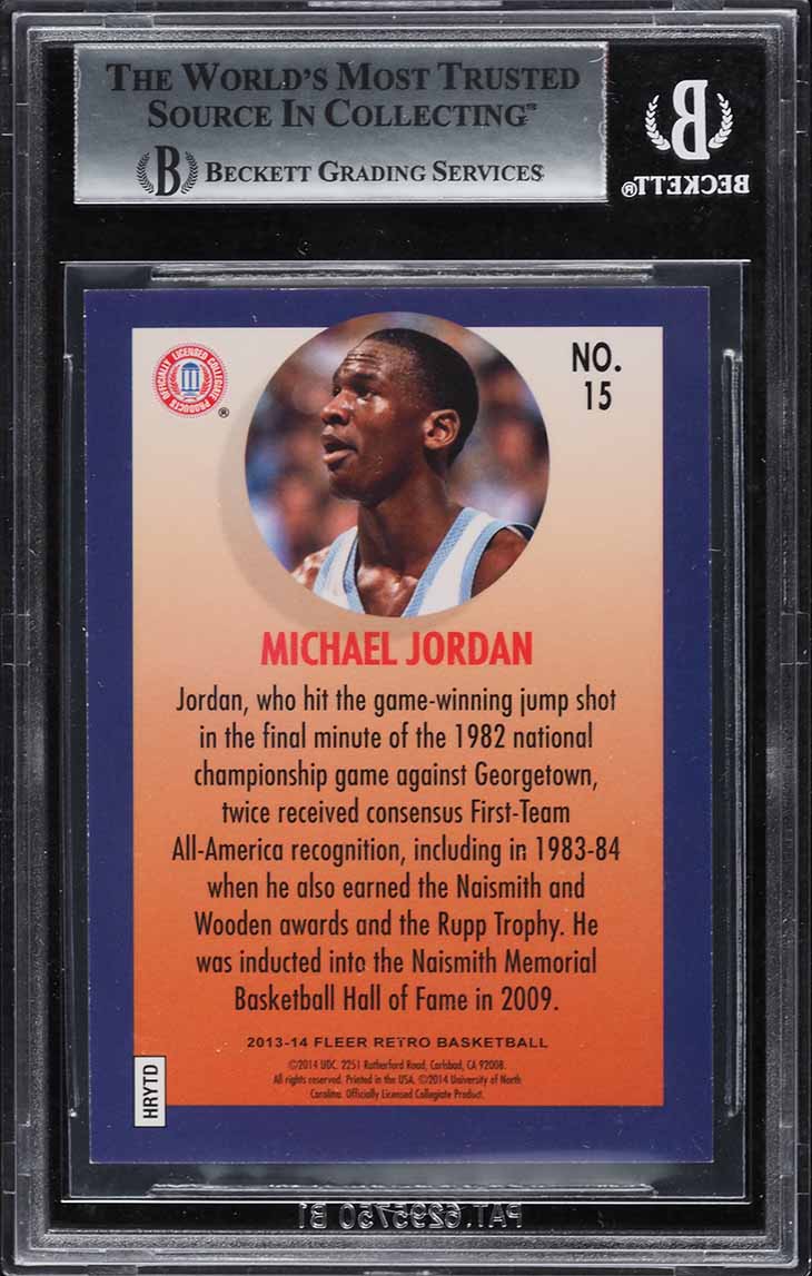 2013 Fleer Retro '92 Team Leaders Michael Jordan #15 BGS 9 MINT