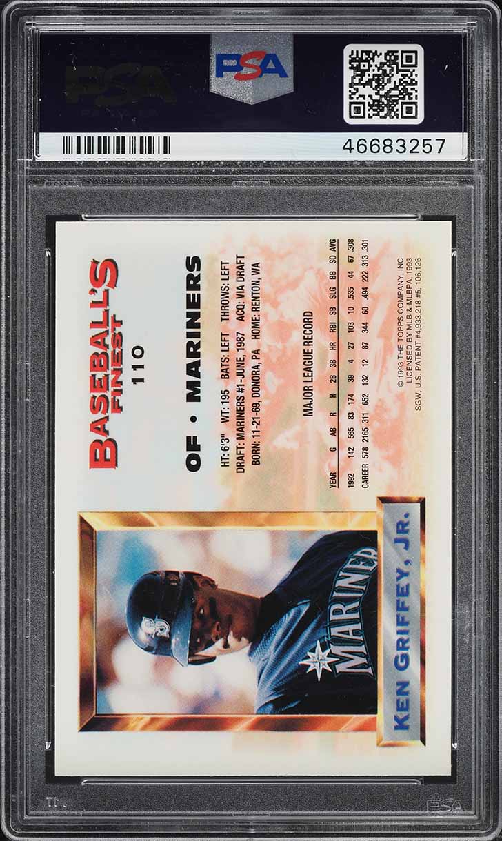 1993 Finest Ken Griffey Jr. ALL-STAR #110 PSA 9 MINT