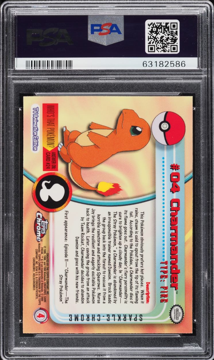 2000 Topps Chrome Pokemon Series 1 Sparkle Charmander #4 PSA 10 GEM MINT