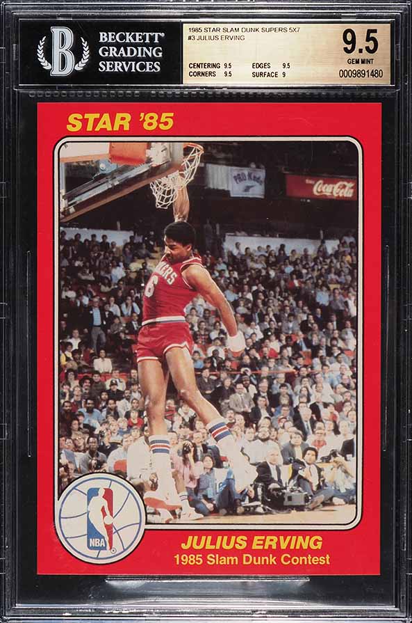 1985 Star Team 5x7 Hakeem Olajuwon ROOKIE #2 PSA 9 MINT on
