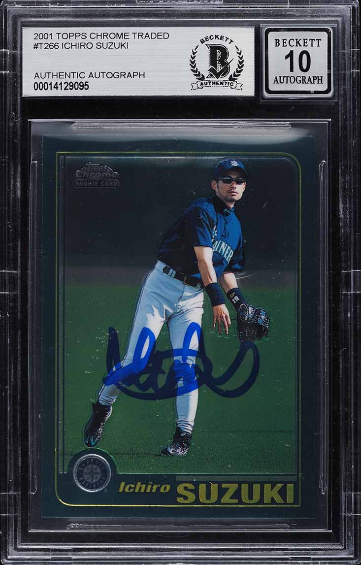 2001 Topps Chrome Traded Ichiro Suzuki ROOKIE AUTO #T266 BAS BGS AUTH