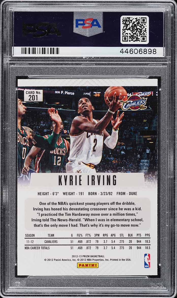 2012 Panini Prizm Kyrie Irving ROOKIE #201 PSA 10 GEM MINT