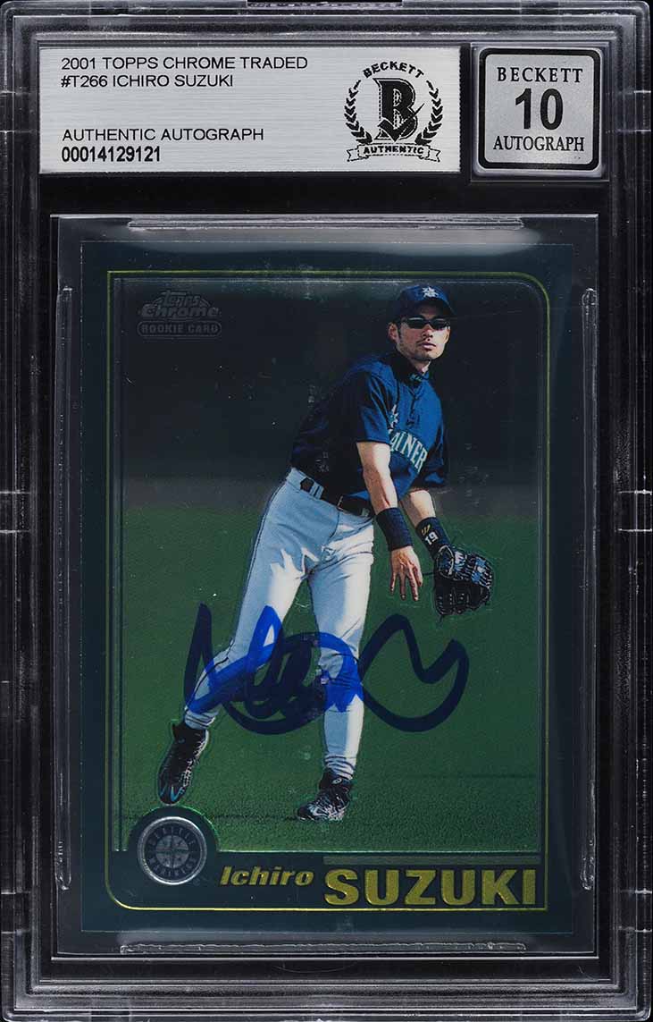 2001 Topps Chrome Traded Ichiro Suzuki ROOKIE AUTO #T266 BGS AUTH