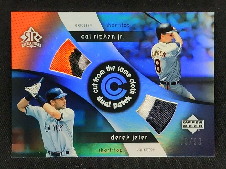 2005 UD Reflections Cut From Cal Ripken Jr. Derek Jeter PATCH /99 