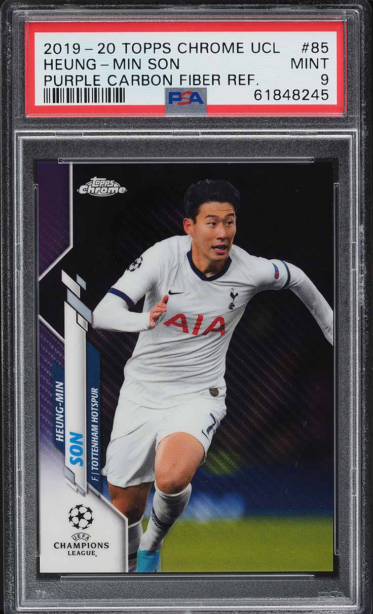 2019 Topps Chrome UEFA Purple Carbon Fiber Refractor Heung-Min Son #85 PSA 9