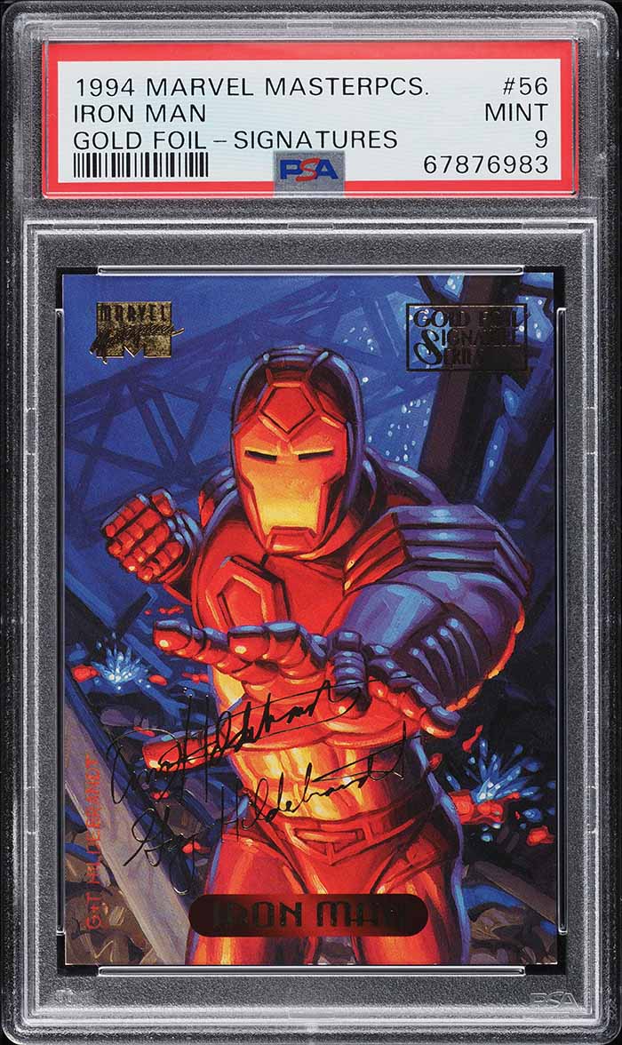 1994 Marvel Masterpieces Gold Foil Signatures Iron Man #56 PSA 9