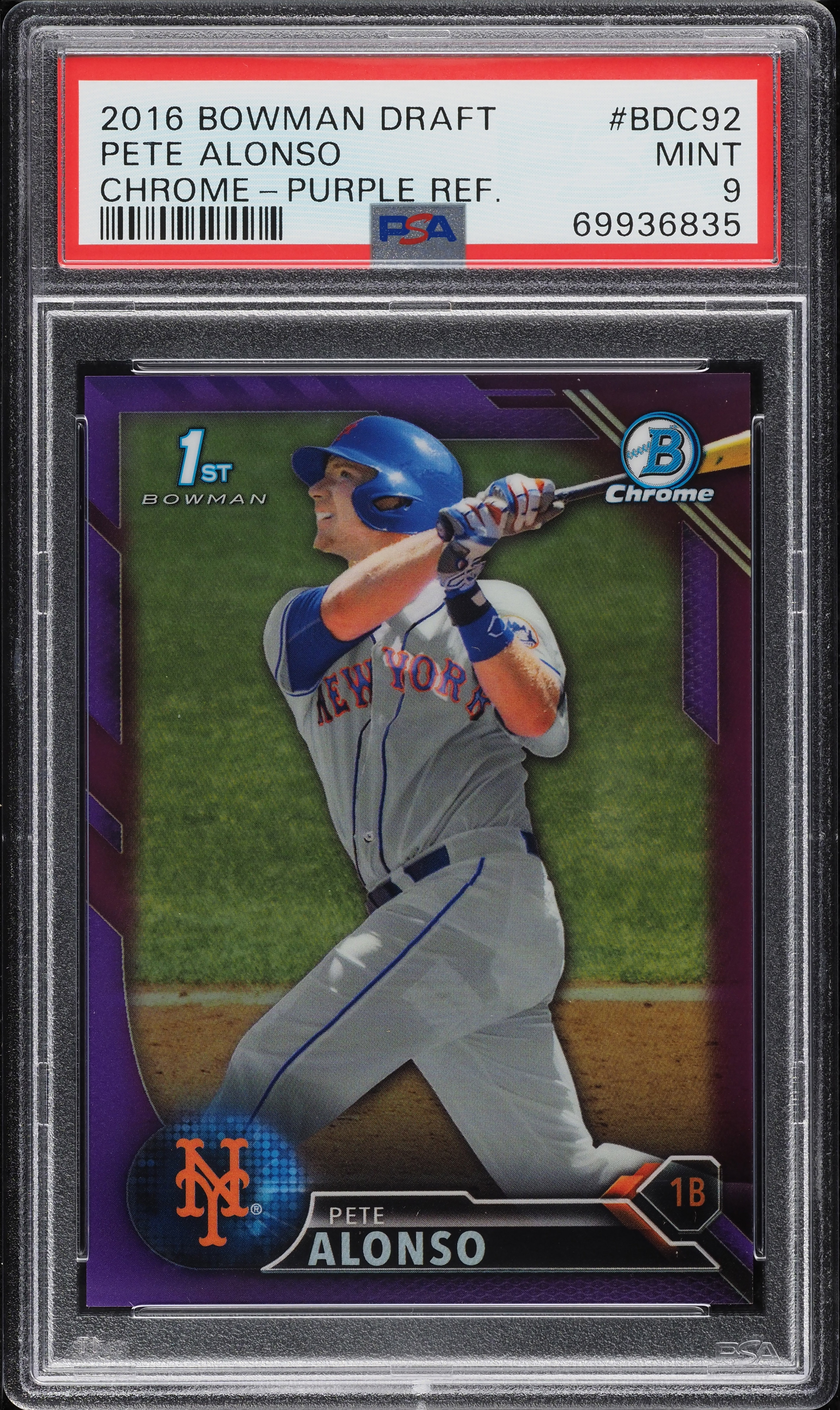 2016 Bowman Chrome Purple Refractor Pete Alonso ROOKIE /250 #BDC