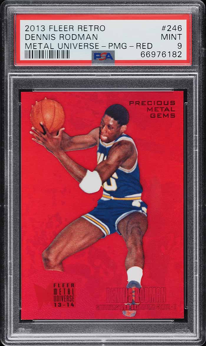 2013 Fleer Retro Precious Metal Gems PMG Red Dennis Rodman /150