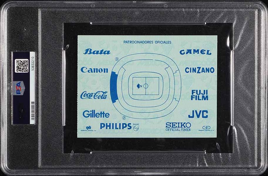 1986 World Cup Mexico Ticket Stub Diego Maradona "Hand Of God" PSA 5 EX