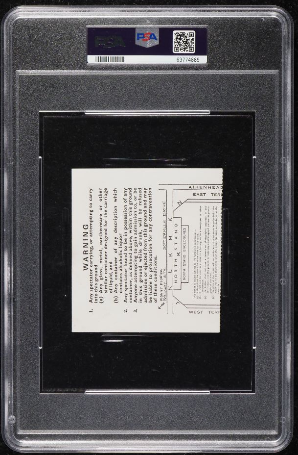 1979 Europe Summer Tour Stub Diego Maradona 1st Int Goal w/ Argentina PSA 9 MINT