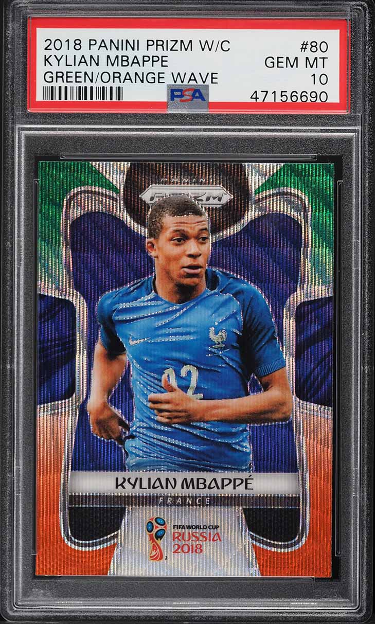 2018 PANINI PRIZM MBAPPE エムバペ RC PSA10 2018 Panini Prizm World Cup Red Blue Wave Prizms Kylian Mbappe