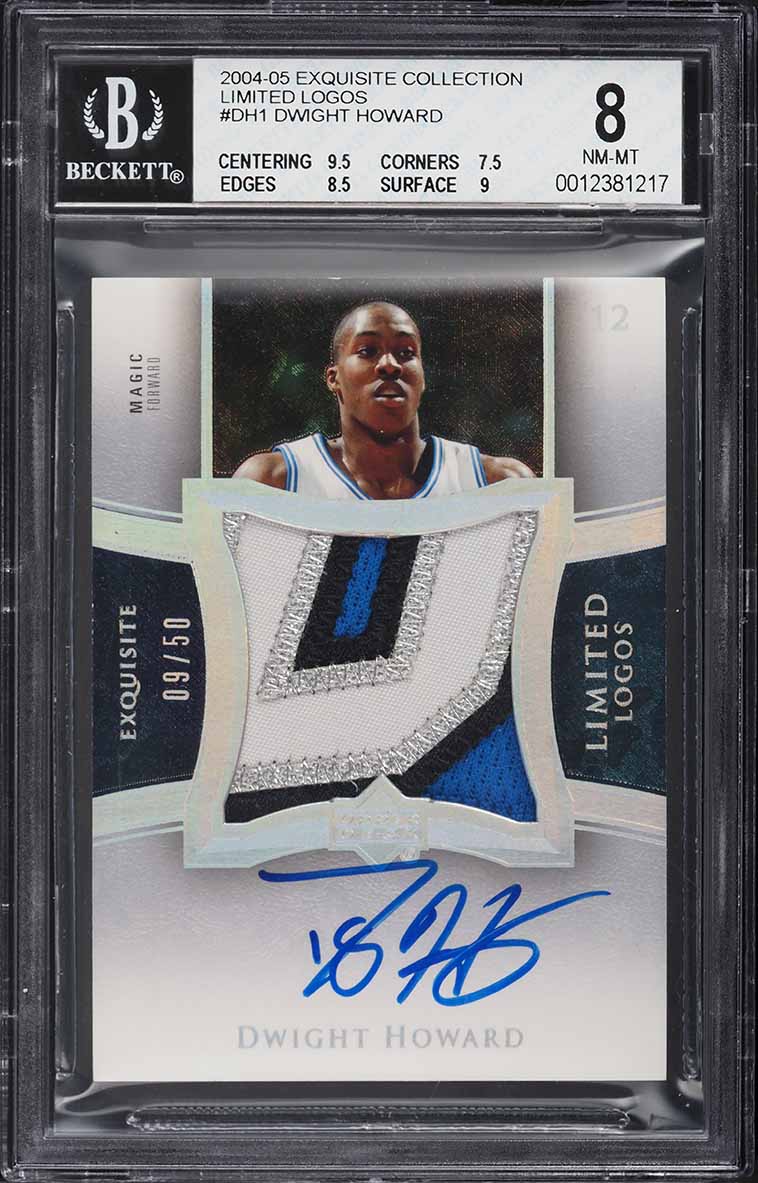 2004 Exquisite Collection Limited Logos Dwight Howard RC PATCH AUTO /50 BGS 8